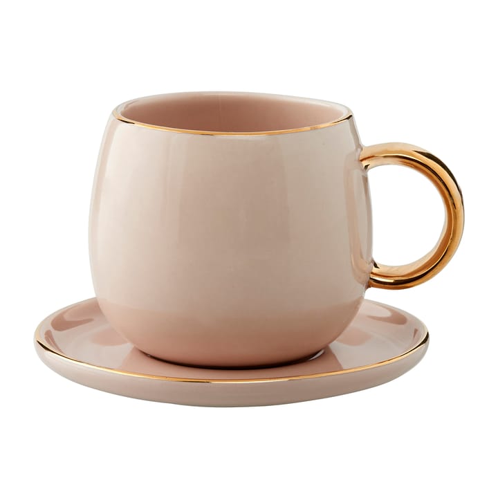 Tasse à espresso avec soucoupe Clara 15 cl - Rose-light gold - Lene Bjerre