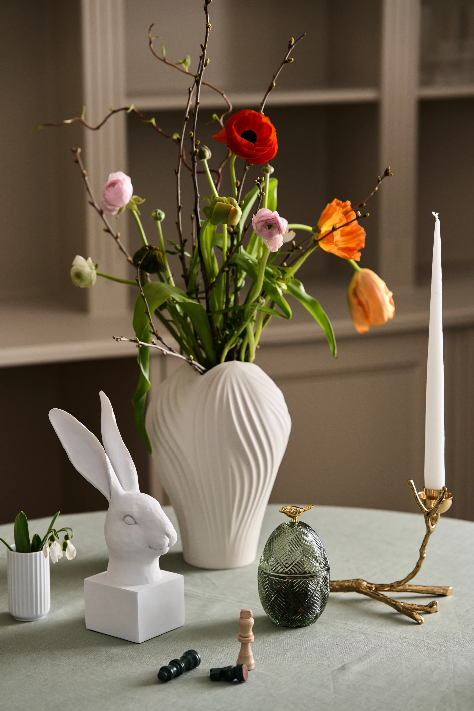 Œuf de Pâques Esmia 15 cm, Green-light gold Lene Bjerre