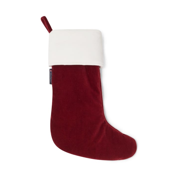 Chaussette de Noël Happy Holidays Organic Cotton Velvet, Red-white Lexington