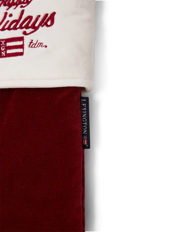 Chaussette de Noël Happy Holidays Organic Cotton Velvet, Red-white Lexington