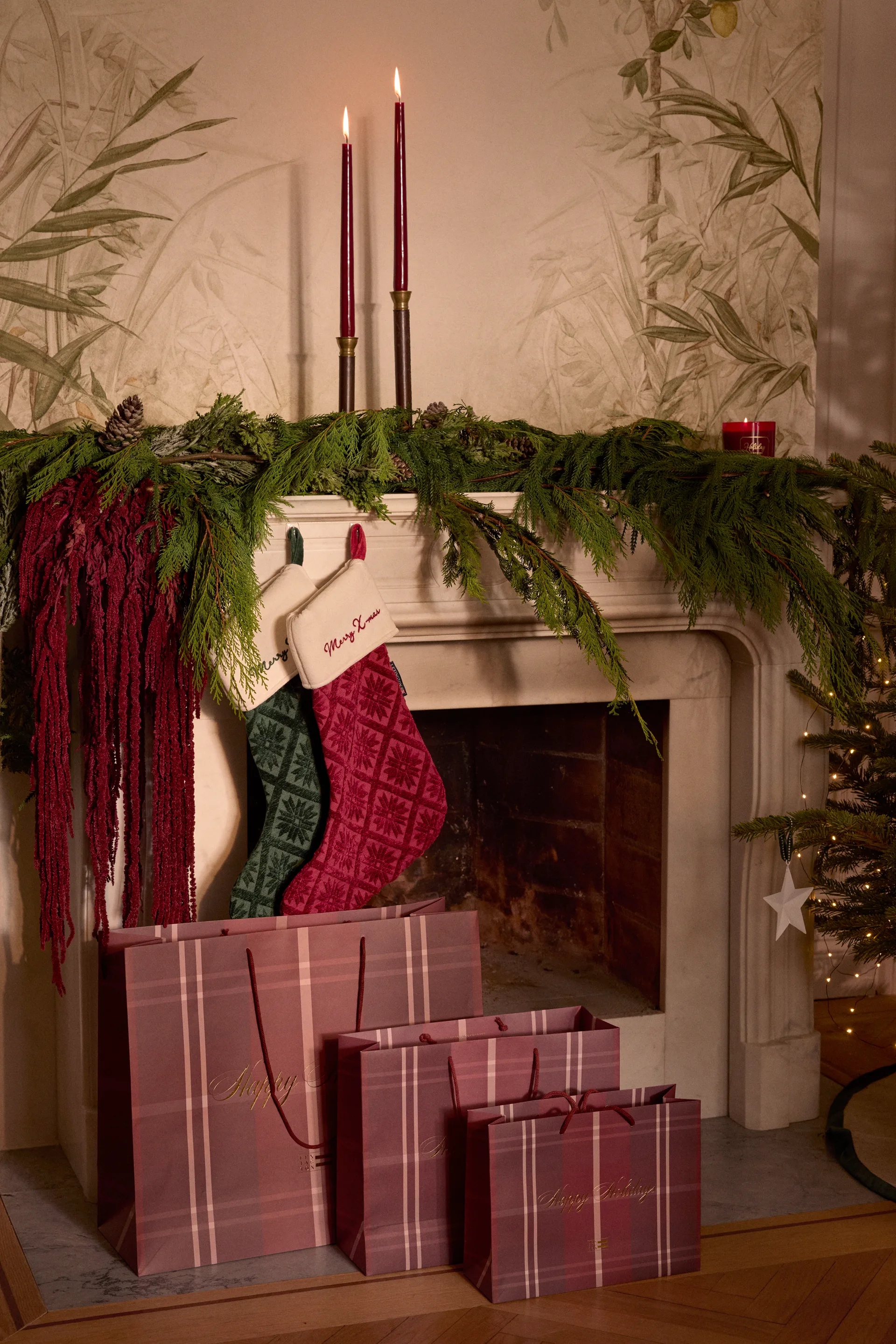 Chaussette de Noël Jacquard coton/viscose écologique, Green Lexington