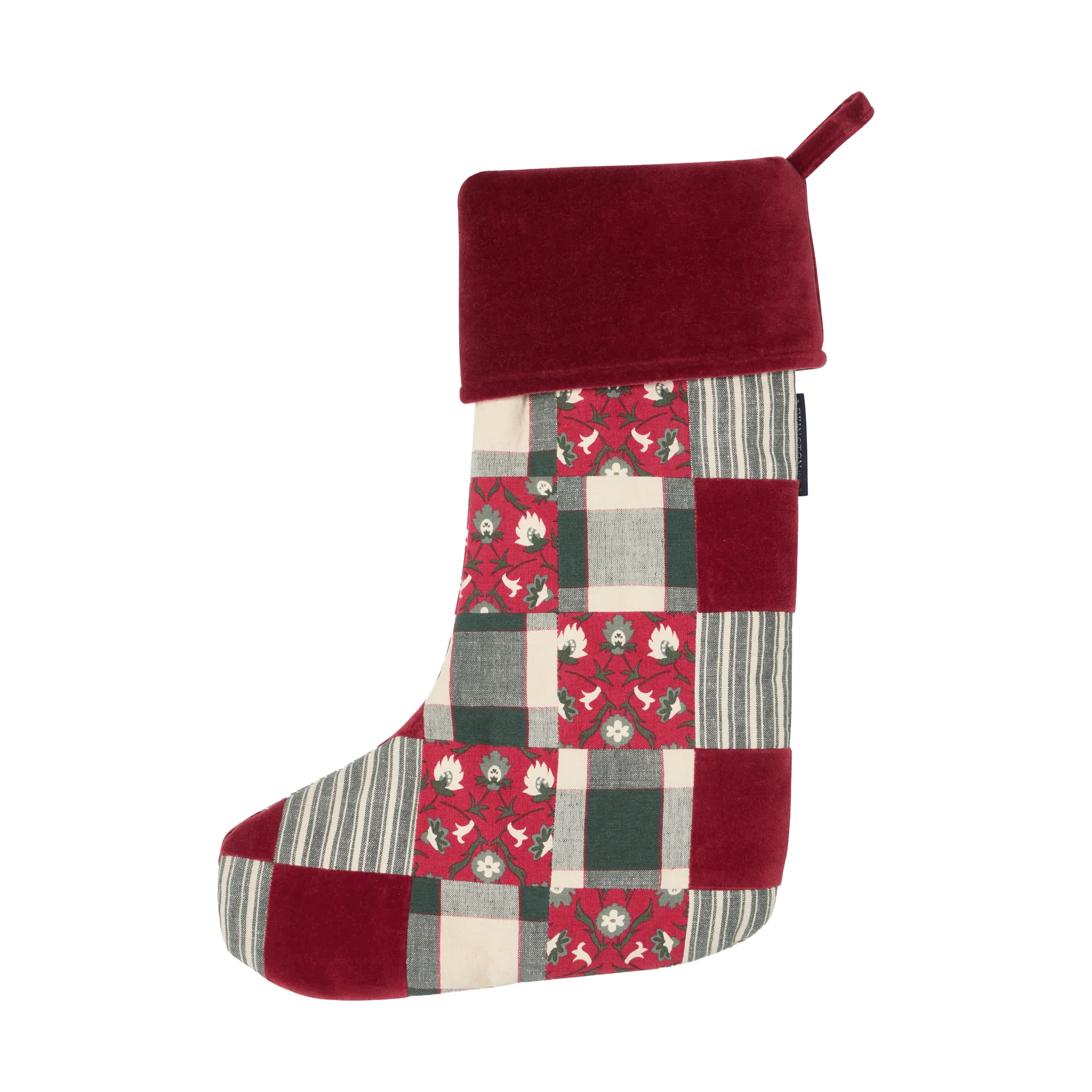 Chaussette de Noël patchwork Lexington, Red-multi, 45 cm Lexington