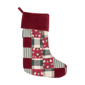 Chaussette de Noël patchwork Lexington - Red-multi, 45 cm - Lexington