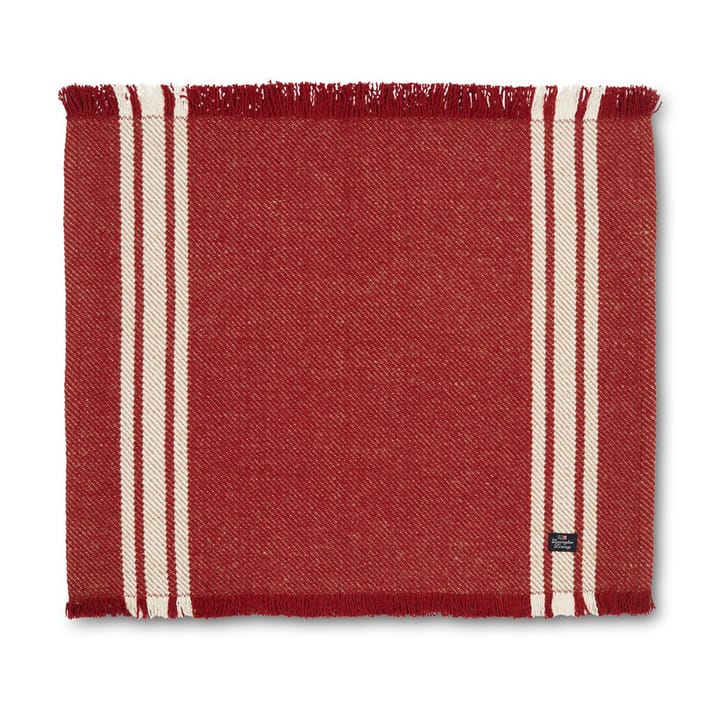 Chemin de table avec franges Striped 50x250 cm - Rouge-blanc - Lexington