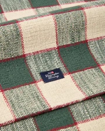 Chemin de table Checked coton écologique - Green-Light beige-red, 50x250 cm - Lexington