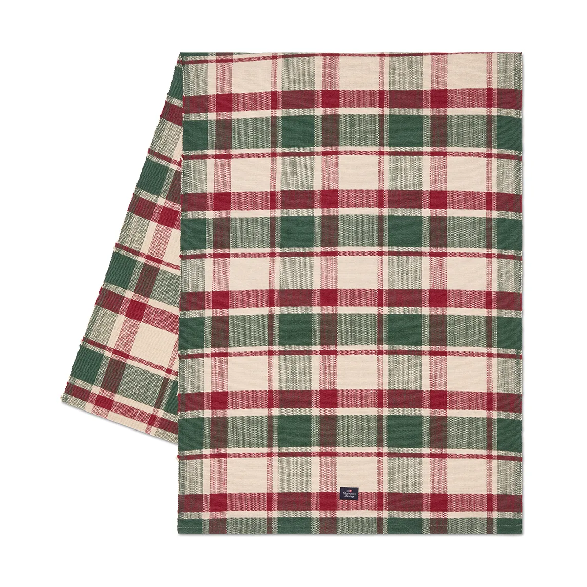 Chemin de table Checked coton écologique, Green-red-beige, 50x150 cm Lexington