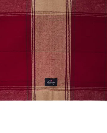 Chemin de table Checked linen-cotton 50x250 cm - Rouge-beige - Lexington