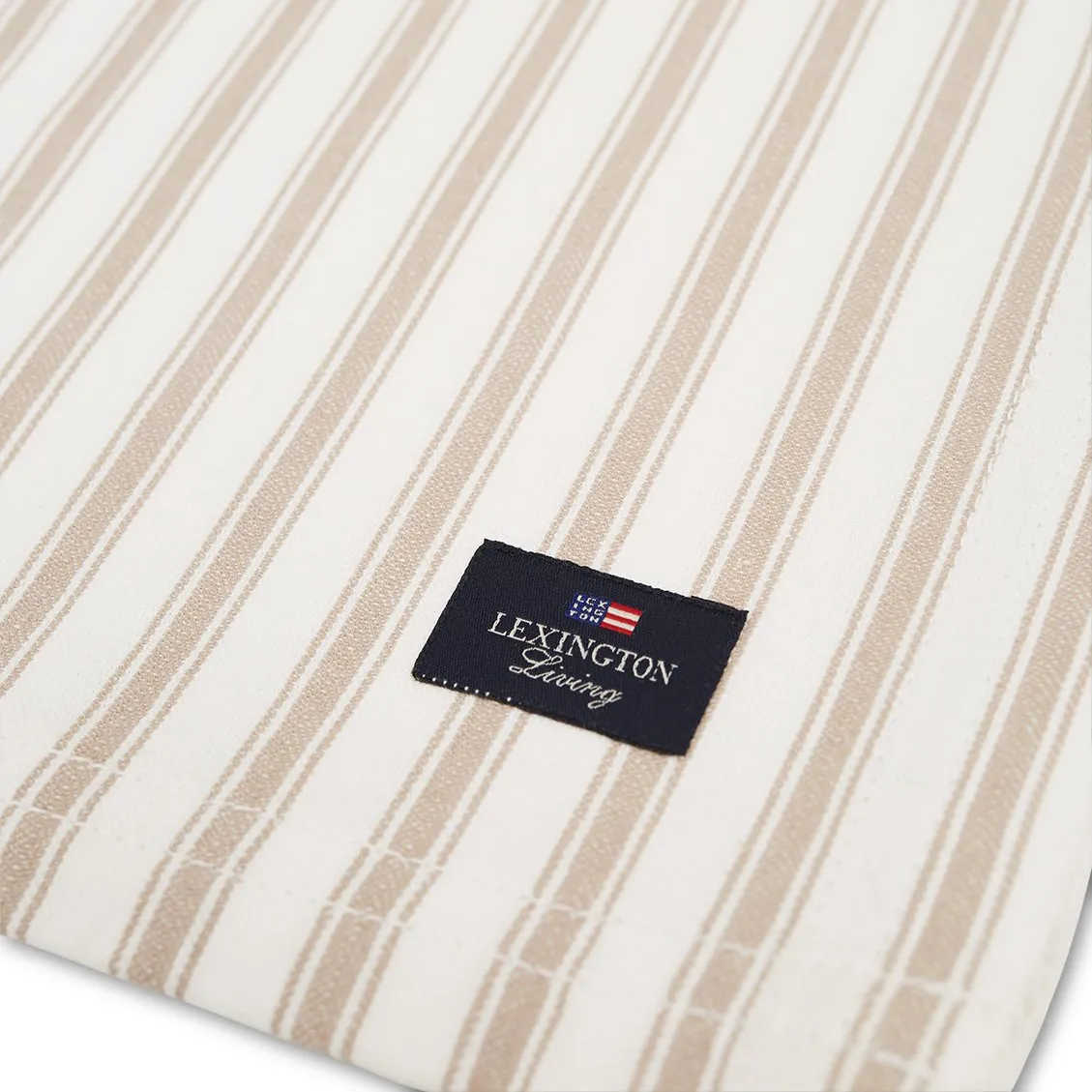 Chemin de table Icons Herringbone Striped 50x150 cm, Beige-white Lexington
