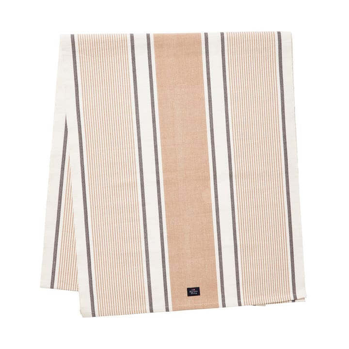 Chemin de table Striped Organic Cotton 50x250 cm - White-beige - Lexington
