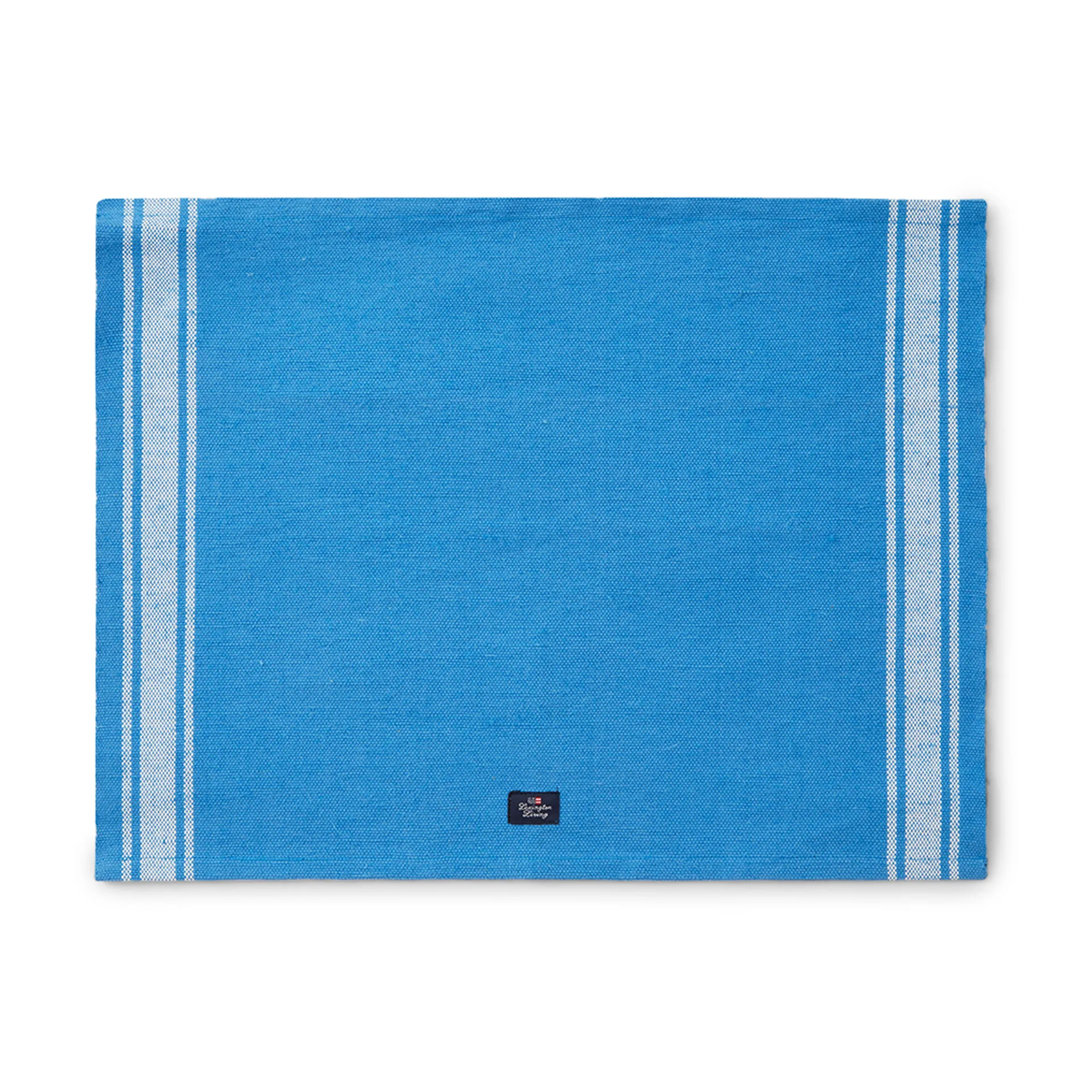 Cotton Jute Placemat with Side Stripes 40x50 cm, Bleu-blanc Lexington