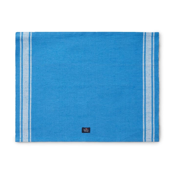 Cotton Jute Placemat with Side Stripes 40x50 cm - Bleu-blanc - Lexington