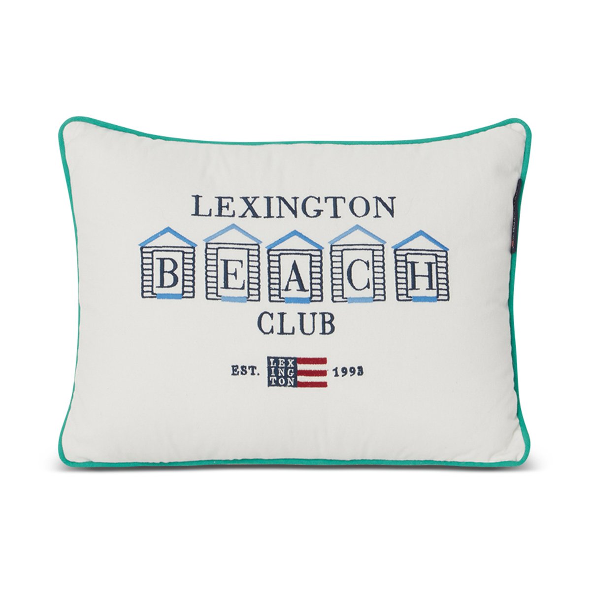 Lexington Coussin Beach Club Small Embroidered 30x40 cm Bleu-blanc-vert