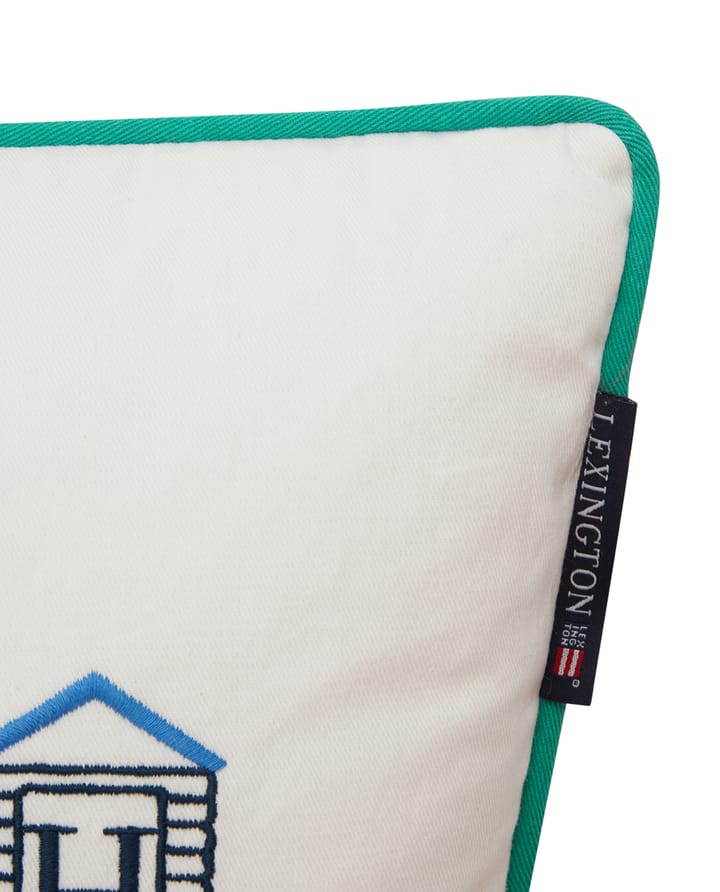 Coussin Beach Club Small Embroidered 30x40 cm, Bleu-blanc-vert Lexington