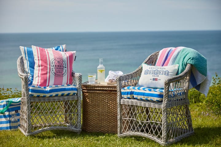 Coussin Beach Club Small Embroidered 30x40 cm, Bleu-blanc-vert Lexington