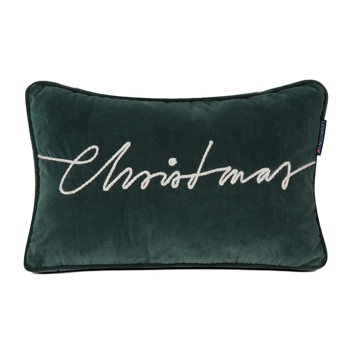 Coussin Christmas Cotton Velvet 30x50 cm - Vert - Lexington