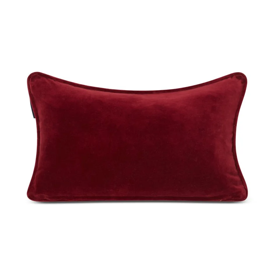 Coussin Christmas Organic Cotton Velvet 30x50 cm, Red Lexington