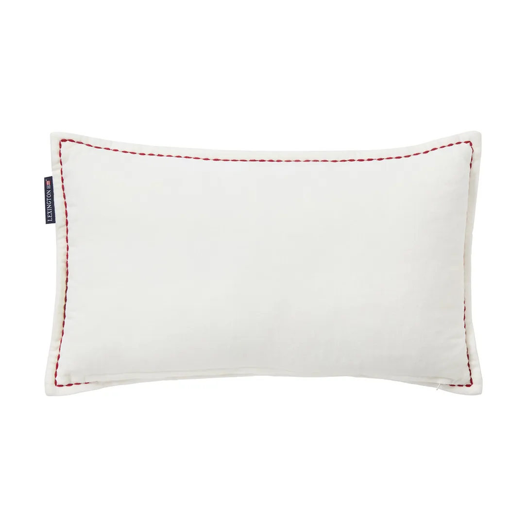 Coussin Dog sleigh éco. coton velours 30x50 cm, White Lexington