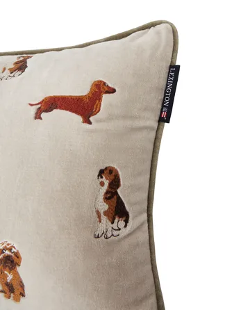 Coussin Dogs Organic Cotton Velvet 30x50 cm - Light beige - Lexington