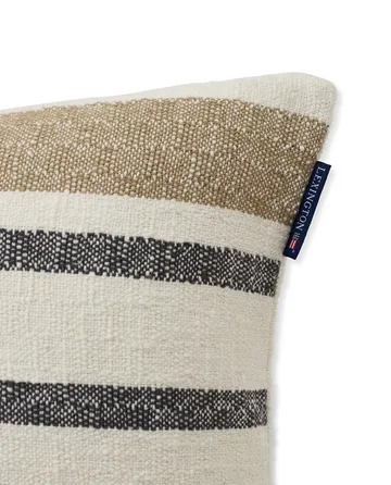 Coussin en coton rayé 40x60 - Beige/Gris - Lexington