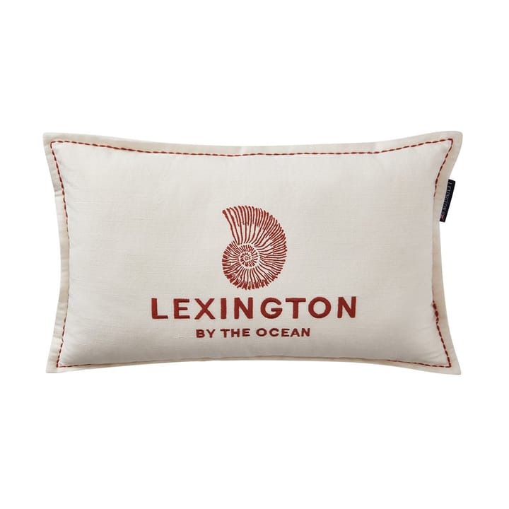 Coussin Logo Embroidered by the ocean 30x50 cm - White - Lexington