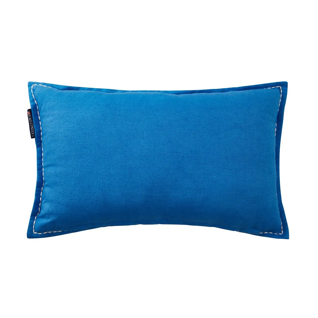 Coussin Logo Embroidered Linen/Cotton 30x50 cm, Blue Lexington