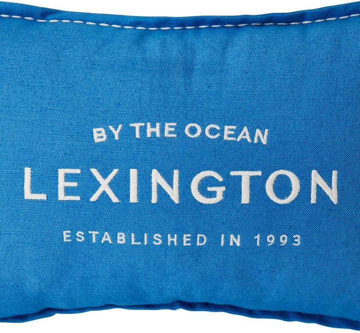Coussin Logo Embroidered Linen/Cotton 30x50 cm - Blue - Lexington