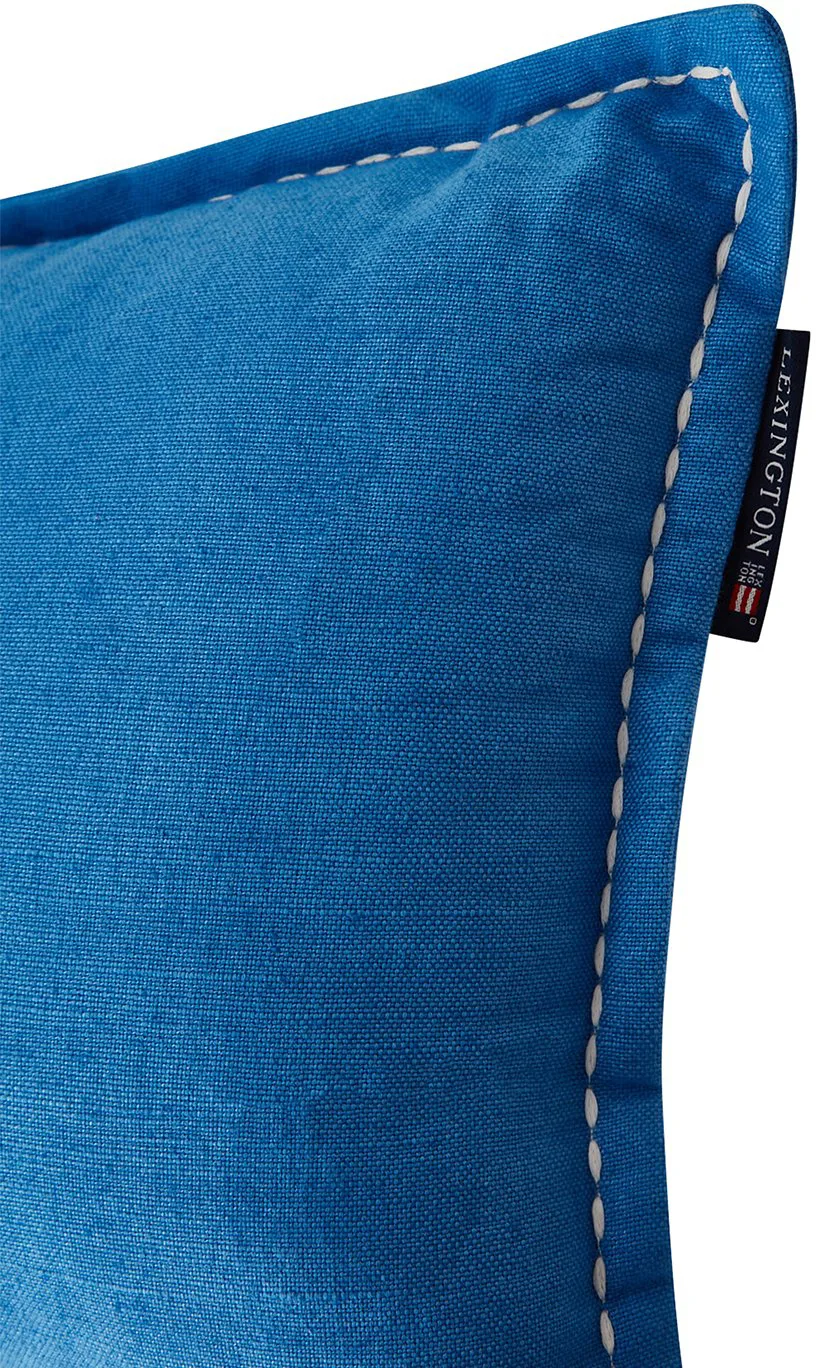Coussin Logo Embroidered Linen/Cotton 30x50 cm, Blue Lexington