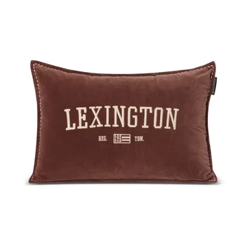 Coussin Logo Message Organic Cotton Velvet 40x60 cm - Brown - Lexington