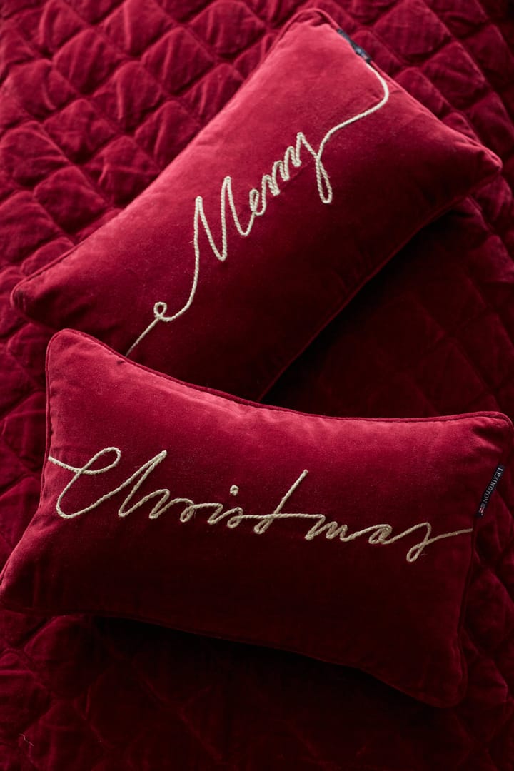 Coussin Merry Cotton Velvet 30x50 cm, Red Lexington