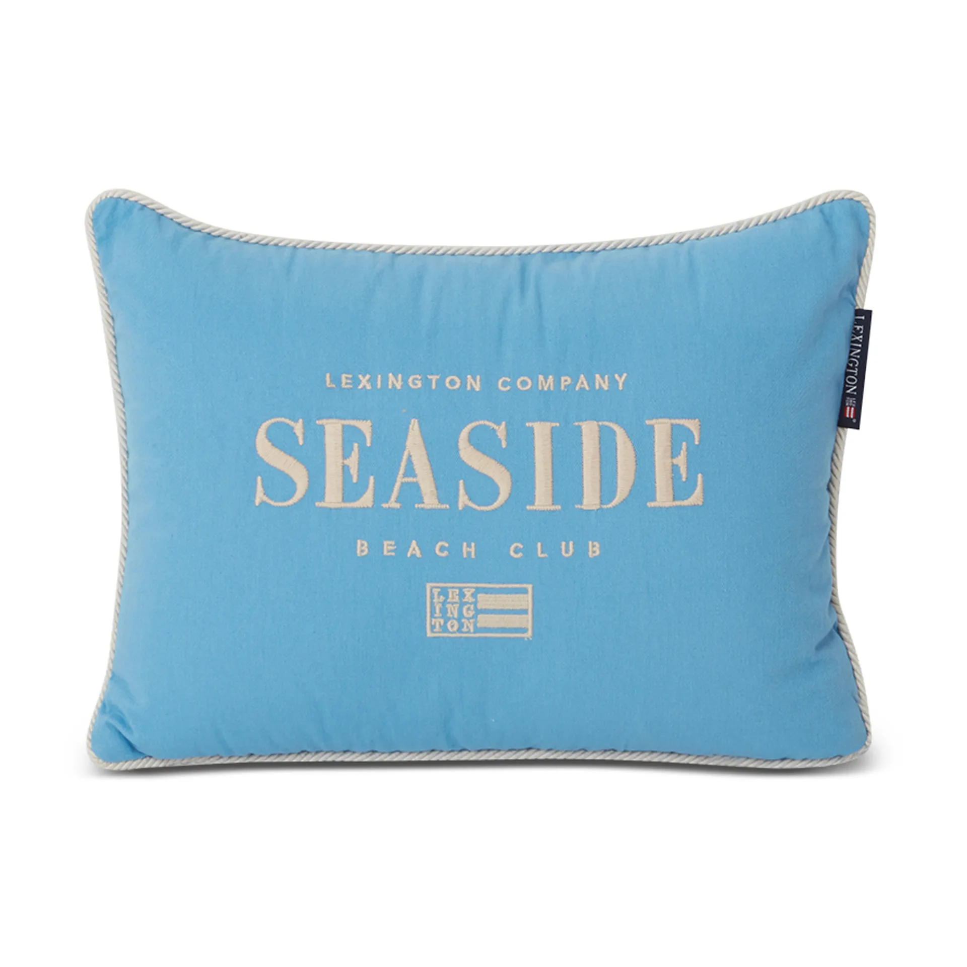 Coussin Seaside Small Organic Cotton Twill 30x40 cm, Bleu-beige clair Lexington