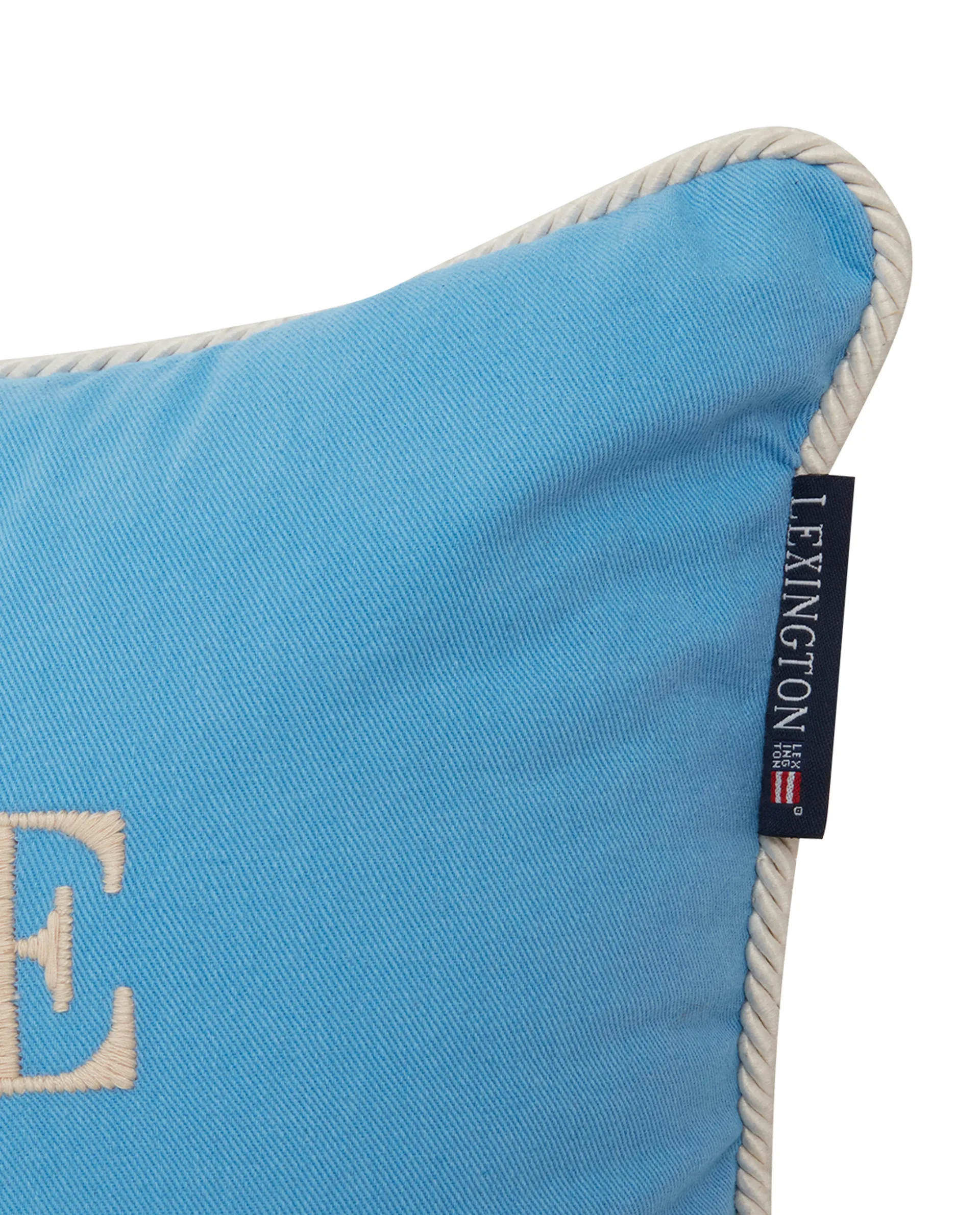 Coussin Seaside Small Organic Cotton Twill 30x40 cm, Bleu-beige clair Lexington