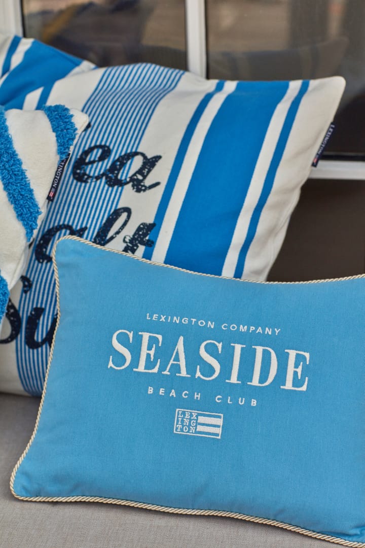 Coussin Seaside Small Organic Cotton Twill 30x40 cm, Bleu-beige clair Lexington