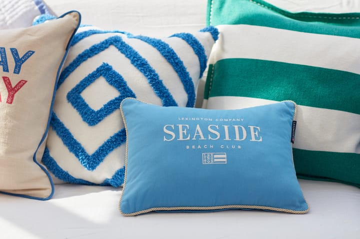 Coussin Seaside Small Organic Cotton Twill 30x40 cm, Bleu-beige clair Lexington