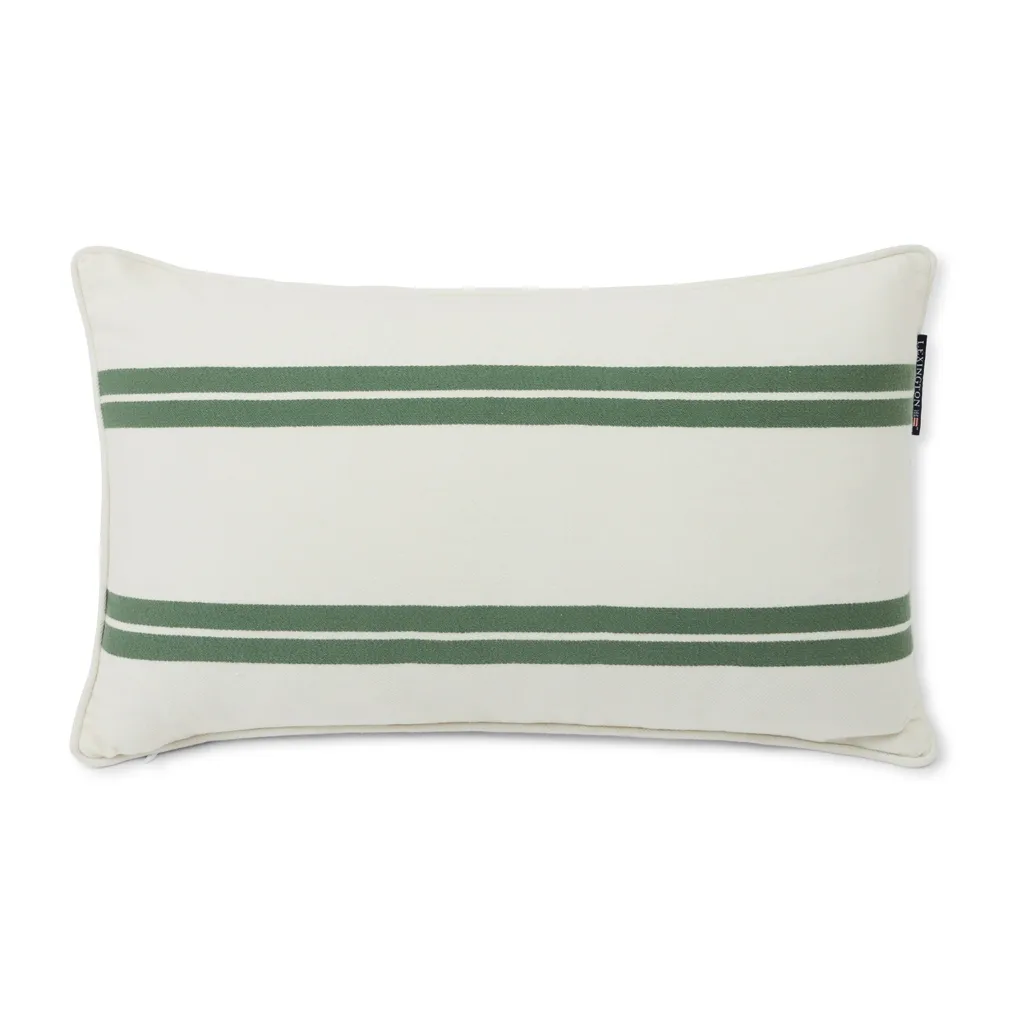 Coussin Side Striped Small 30x50 cm, White-green Lexington