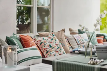 Coussin Side Striped Small 30x50 cm - White-green - Lexington