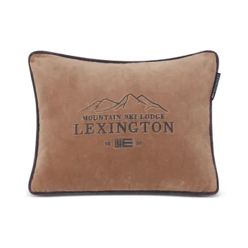 Coussin Ski Lodge Organic Cotton Velvet 30x40 cm - Beige-dark gray - Lexington