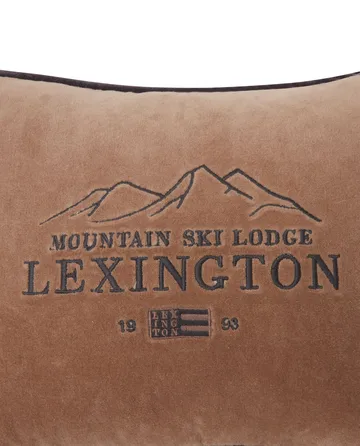 Coussin Ski Lodge Organic Cotton Velvet 30x40 cm - Beige-dark gray - Lexington