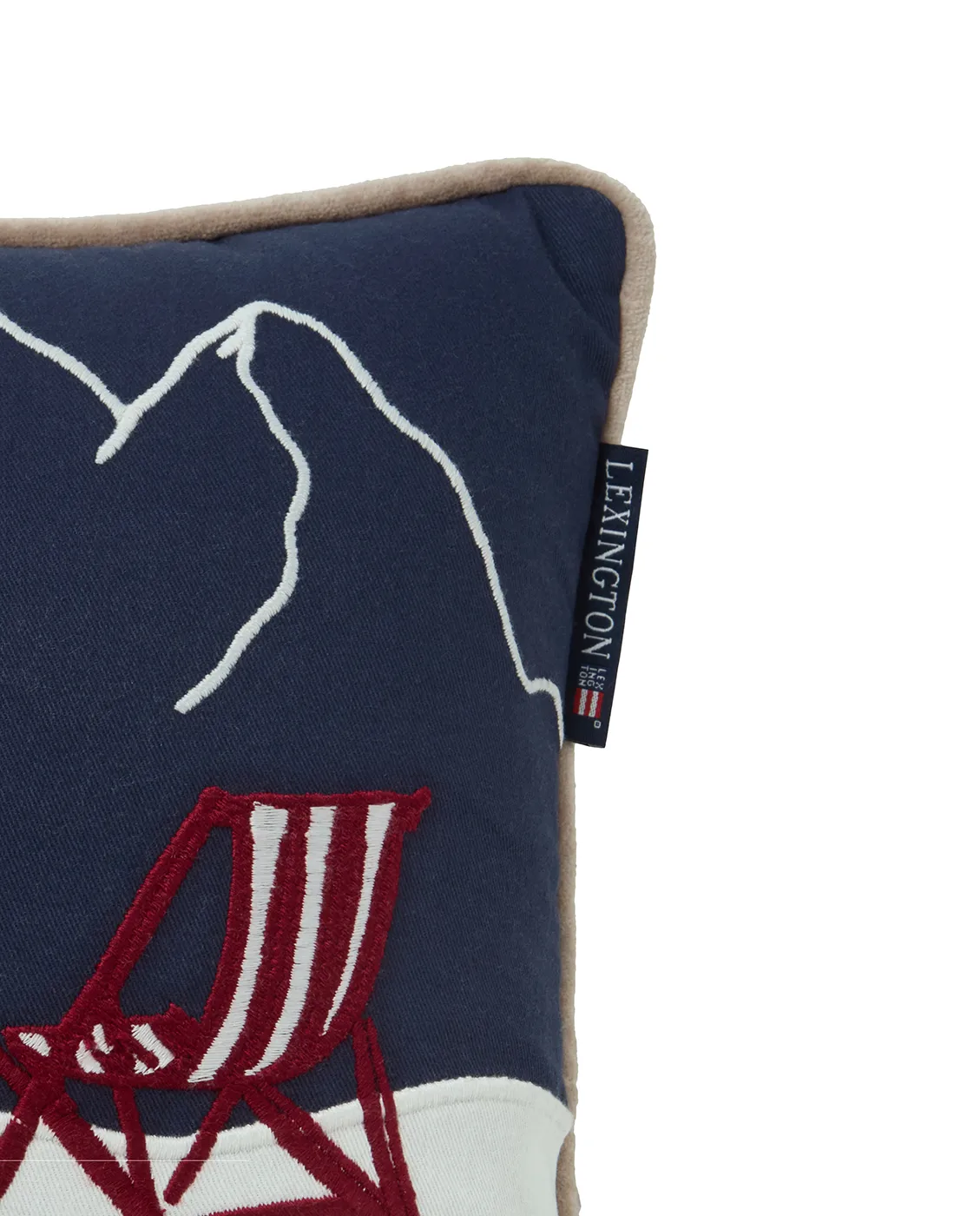 Coussin Ski resort éco. coton twill 30x50 cm, White-Dark blue Lexington