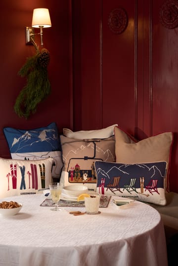 Coussin Ski resort éco. coton twill 30x50 cm - White-Dark blue - Lexington