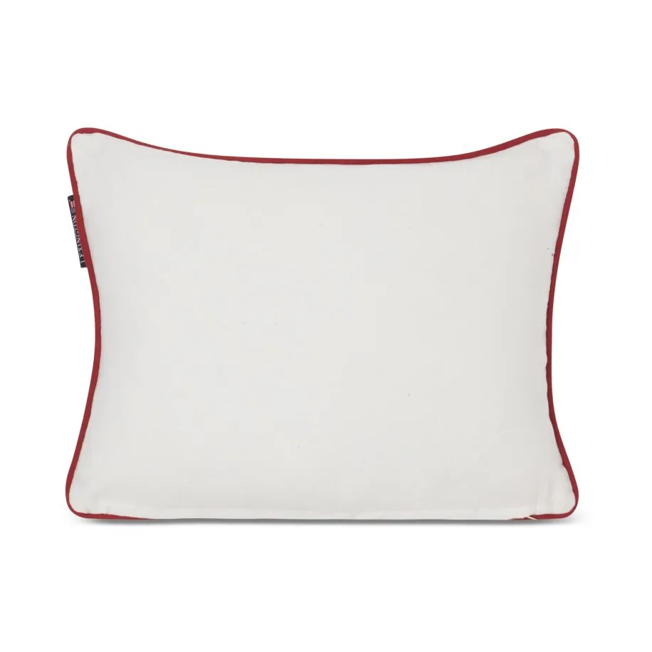 Coussin Skier Organic Cotton Twill 30x40 cm, White-dark blue multi Lexington