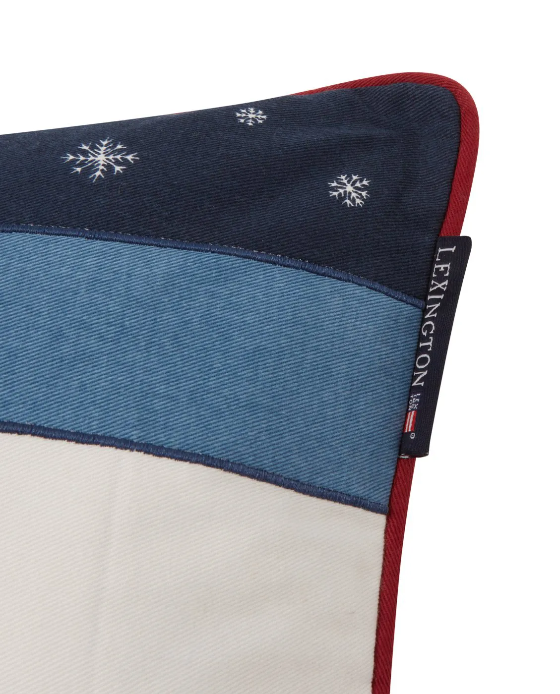 Coussin Skier Organic Cotton Twill 30x40 cm, White-dark blue multi Lexington