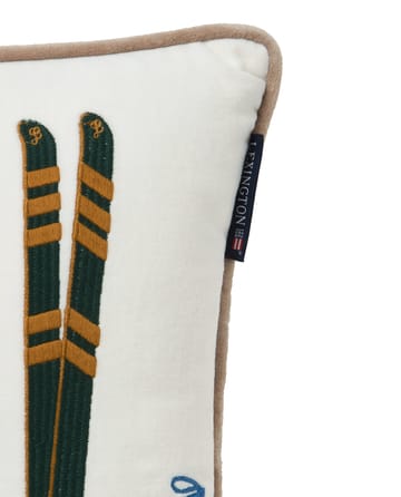 Coussin Skis and Poles éco. coton velours 30x40 cm - White-multi - Lexington