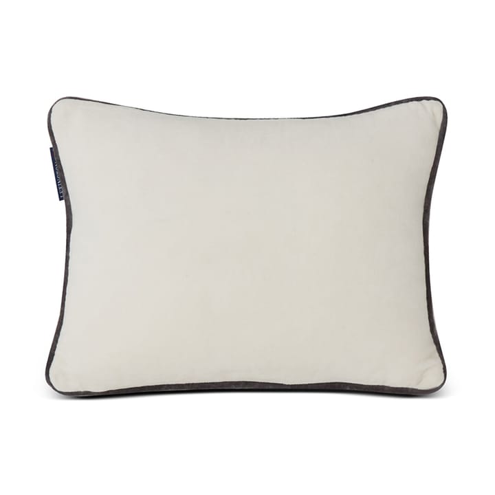 Coussin Snowmen Embroidered Cotton Velvet 30x40 cm, Blanc Lexington
