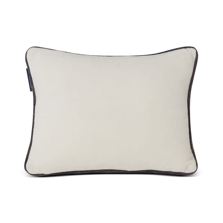 Coussin Snowmen Embroidered Cotton Velvet 30x40 cm, Snow white-dark gray Lexington
