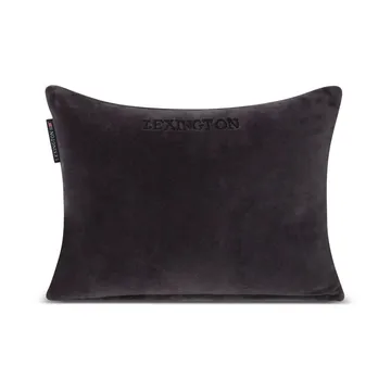 Coussin Striped Organic Cotton Velvet 30x40 cm - Dark gray-light beige - Lexington