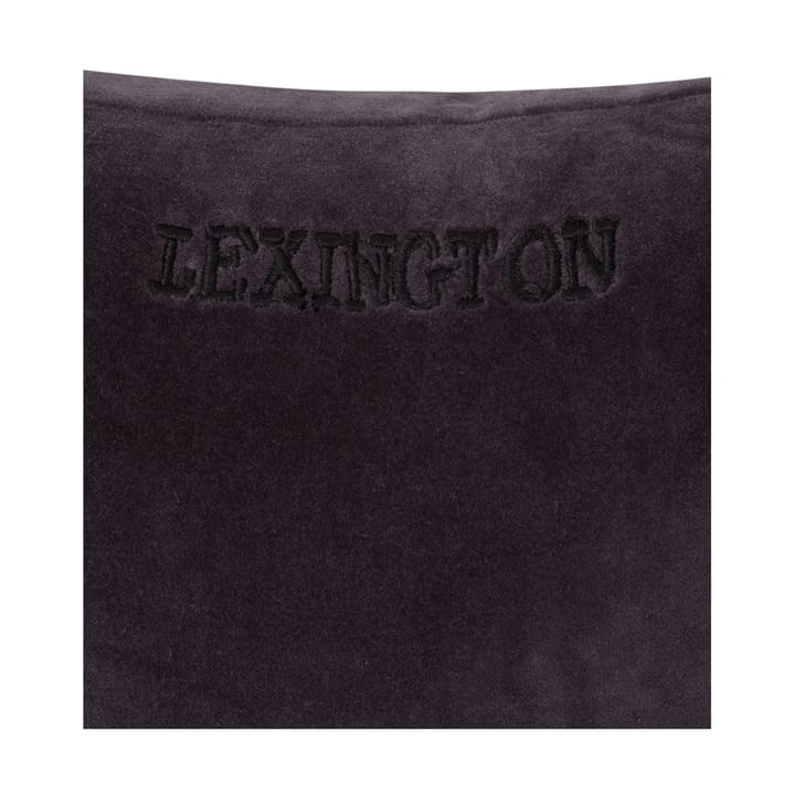 Coussin Striped Organic Cotton Velvet 30x40 cm - Dark gray-light beige - Lexington
