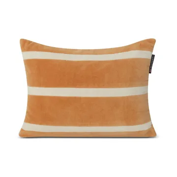 Coussin Striped Organic Cotton Velvet 30x40 cm - Mustard-light beige - Lexington