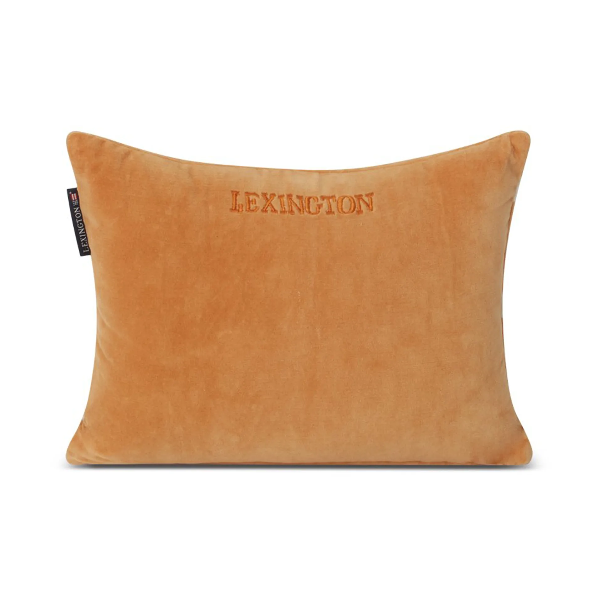 Coussin Striped Organic Cotton Velvet 30x40 cm, Mustard-light beige Lexington