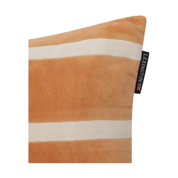 Coussin Striped Organic Cotton Velvet 30x40 cm - Mustard-light beige - Lexington