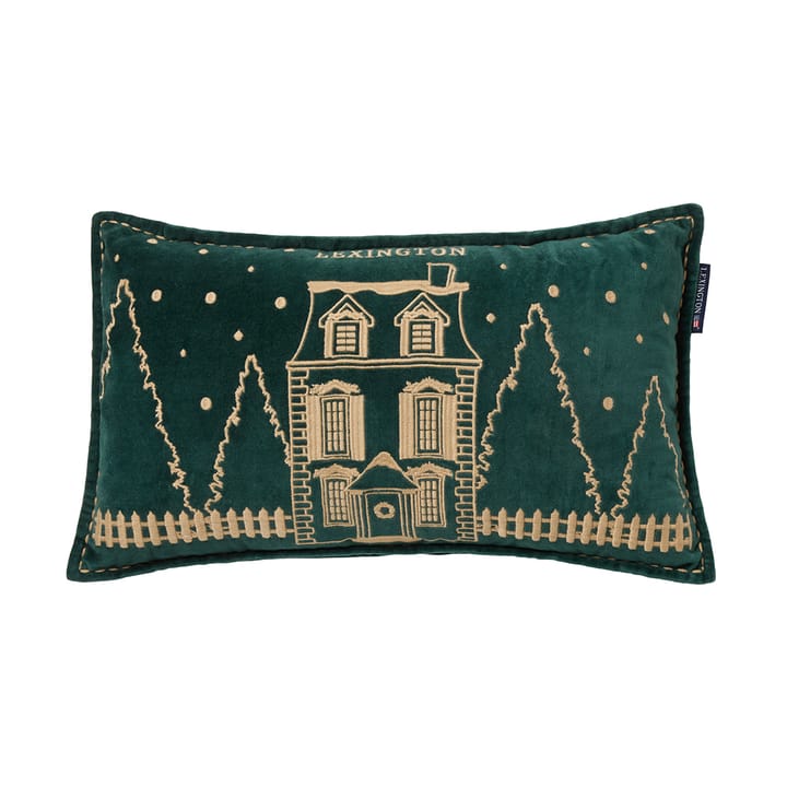 Coussin Winter House éco. coton velours 30x50 cm - Green-Light Beige - Lexington